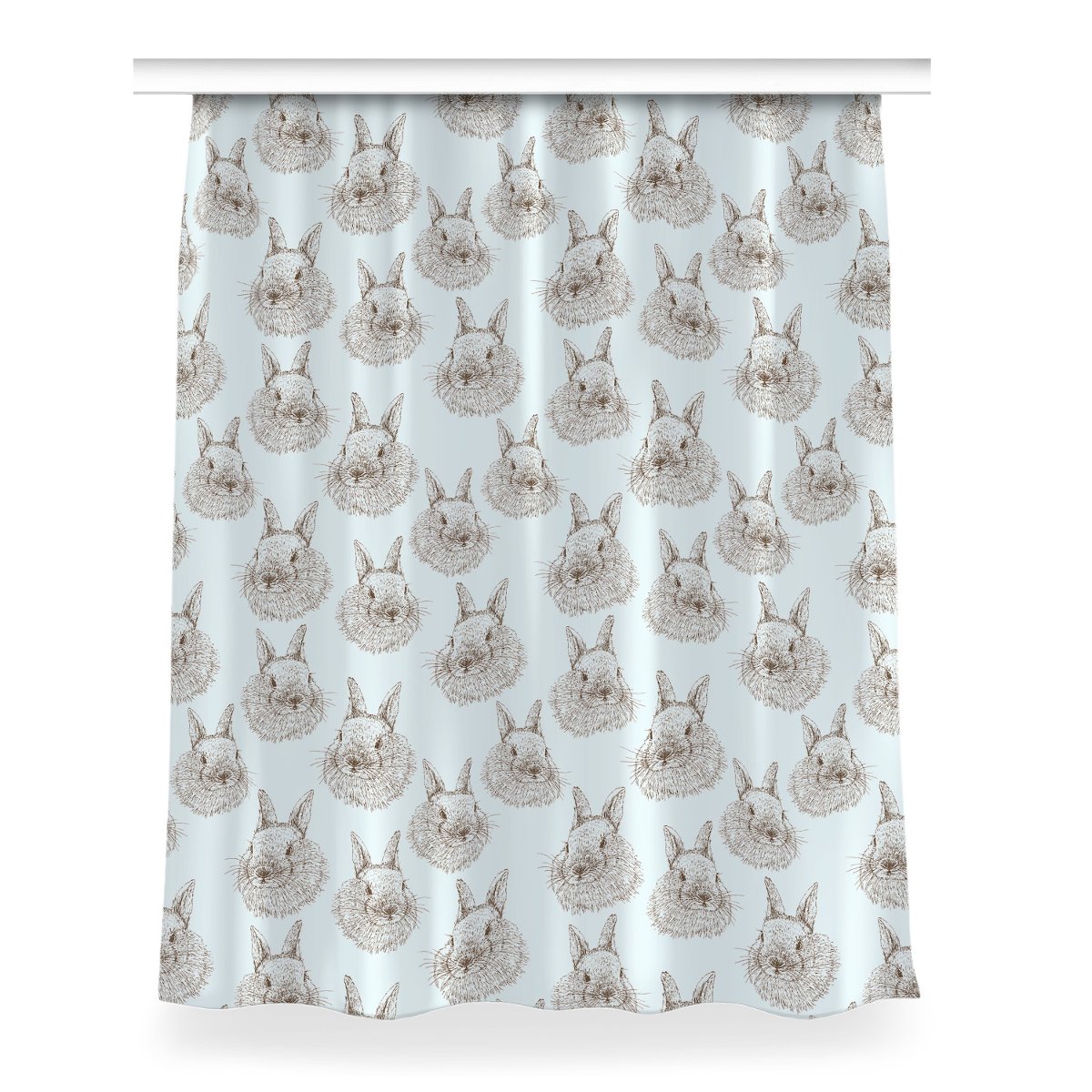 Gotowa zasłona na kółka Króliki szkicowany 150x200, Fabricsy