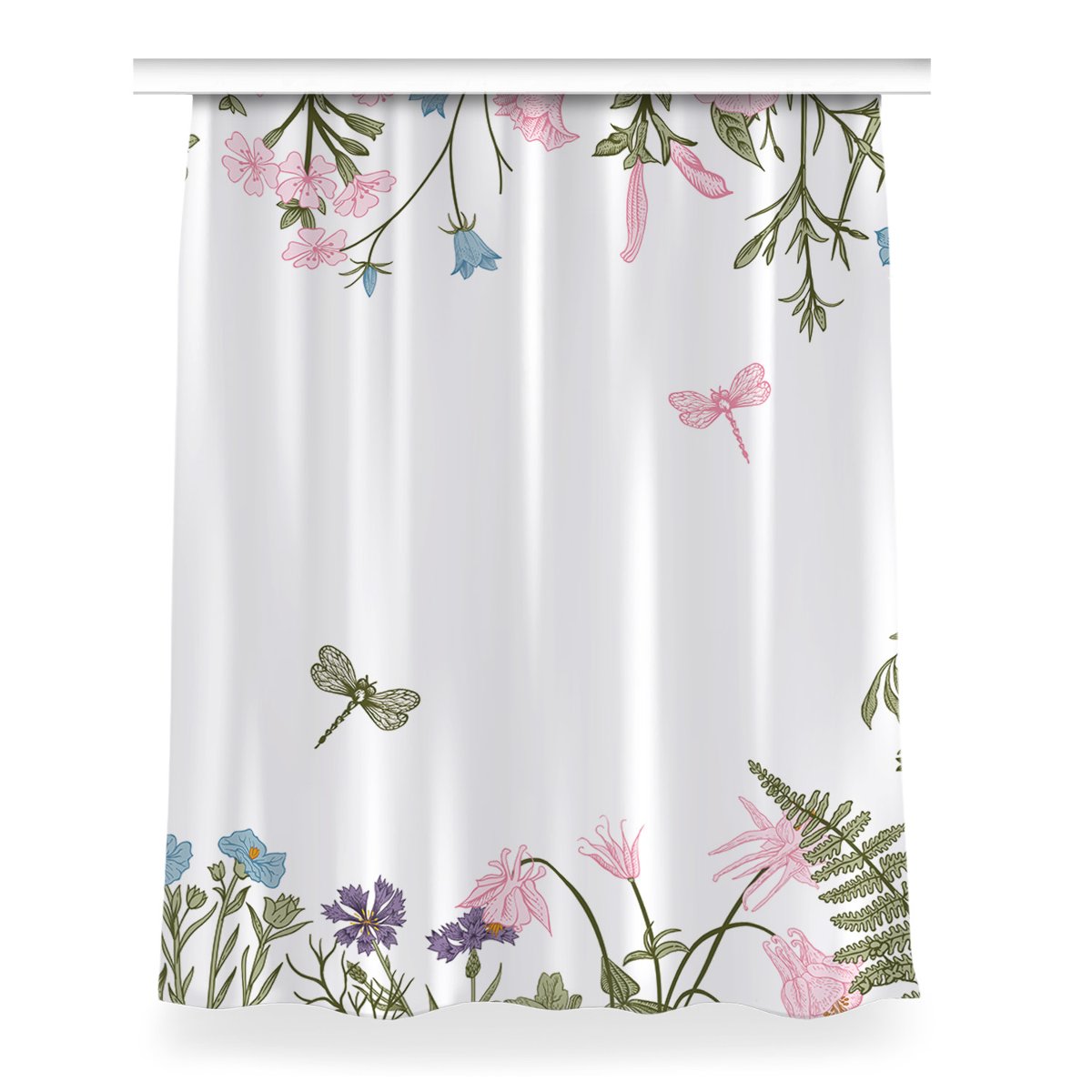 Zasłona z grafiką kolory Wiosenne kwiaty 150x200, Fabricsy