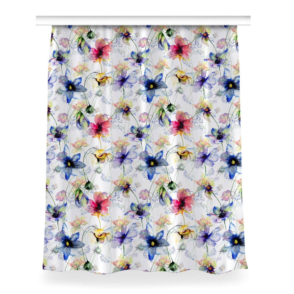 Zasłona klasyczna z grafiką Polne kwiaty 150x200, Fabricsy