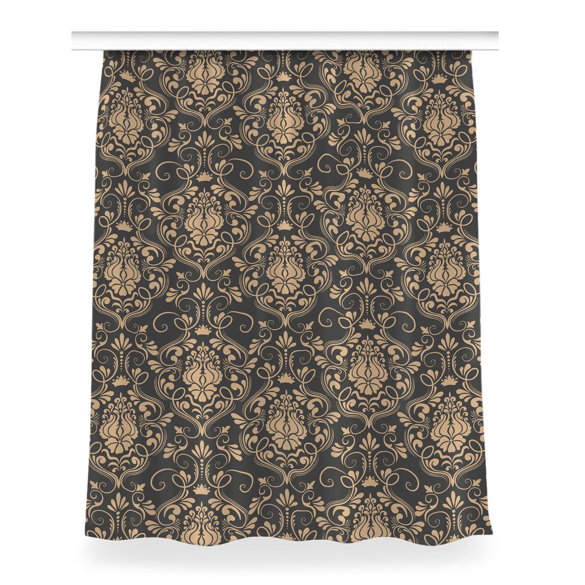 Gotowa zasłona Złoty ornament do sypialni 150x200, Fabricsy