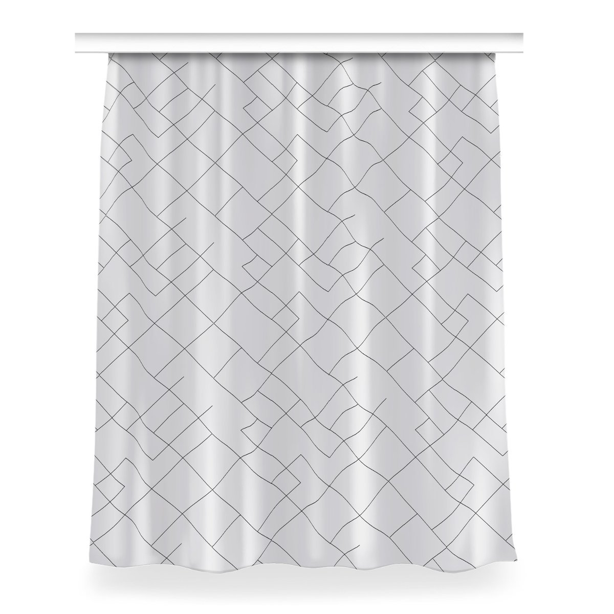 Klasyczna zasłona kolory Linie i kwadraty 150x200, Fabricsy