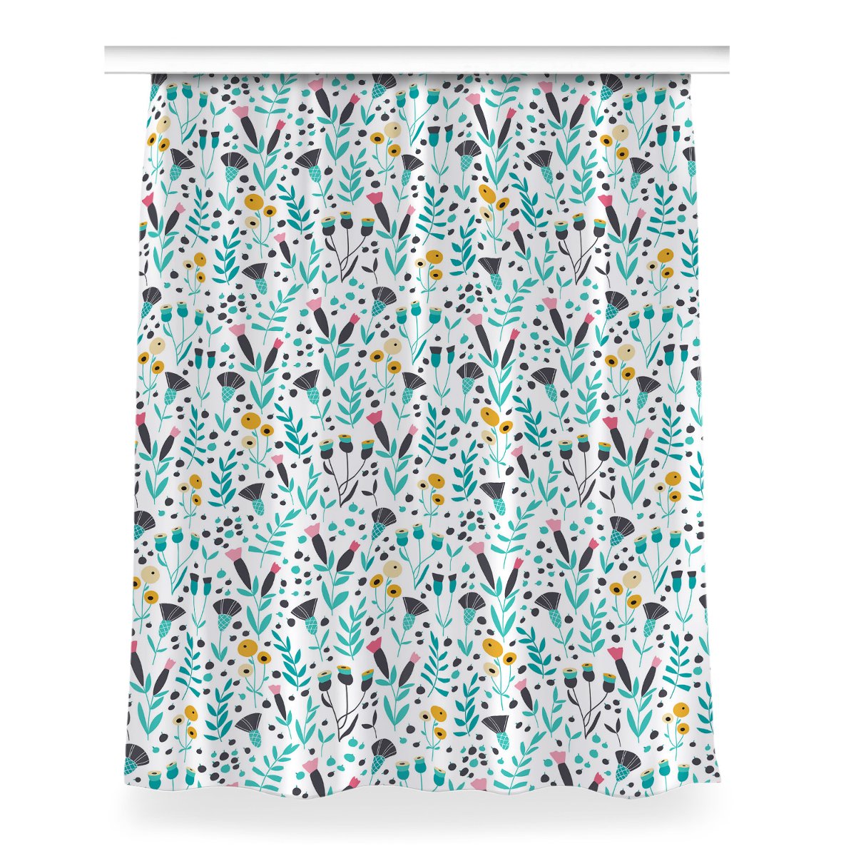 Gotowa zasłona Skandynawskie kwiaty dekor 150x200, Fabricsy