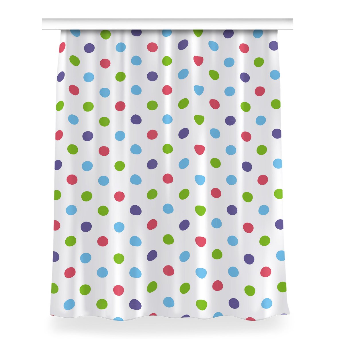 Zasłona z nadrukiem gotowa Kolorowe kropki 150x200, Fabricsy