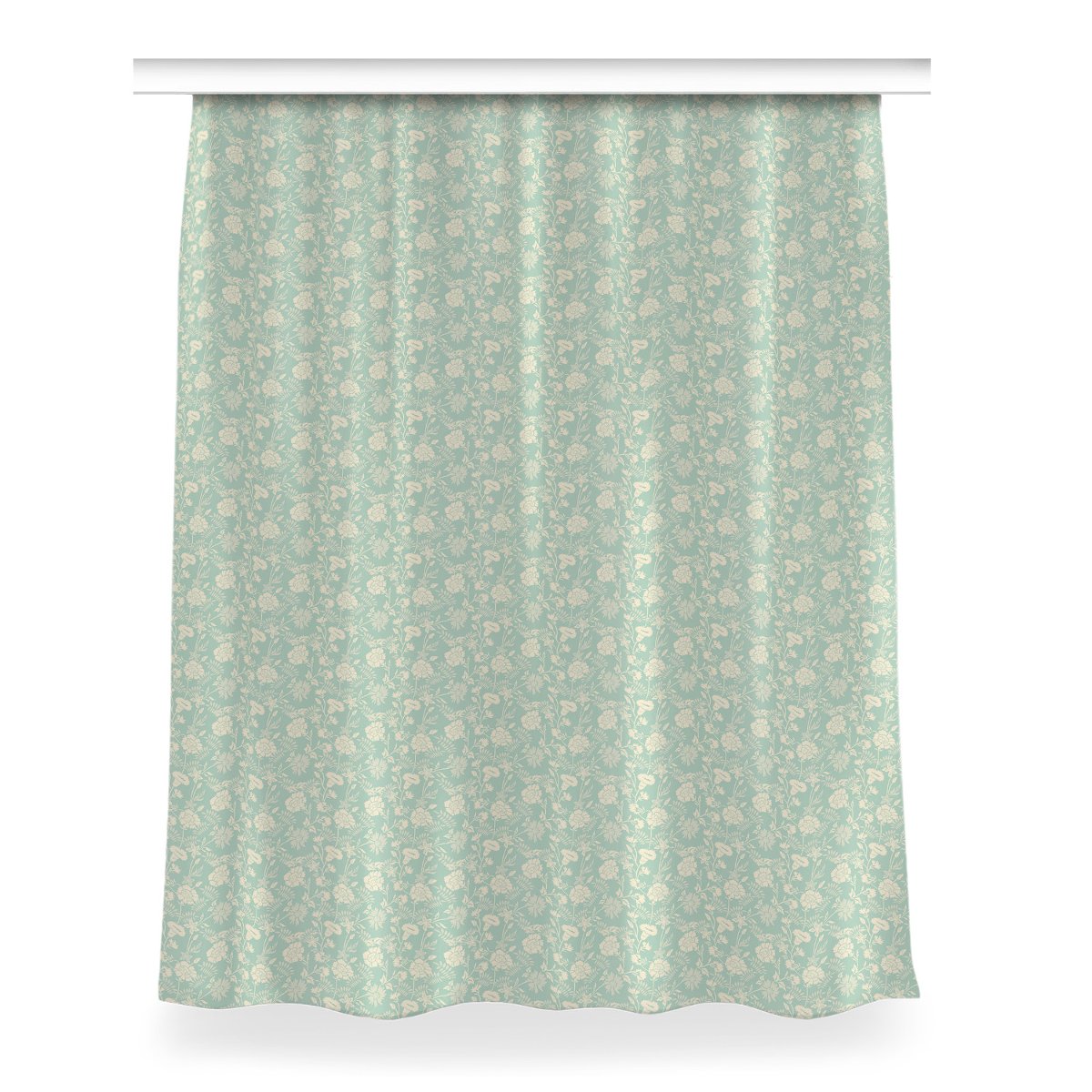 Klasyczna zasłona z nadrukiem Białe kwiaty 150x200, Fabricsy