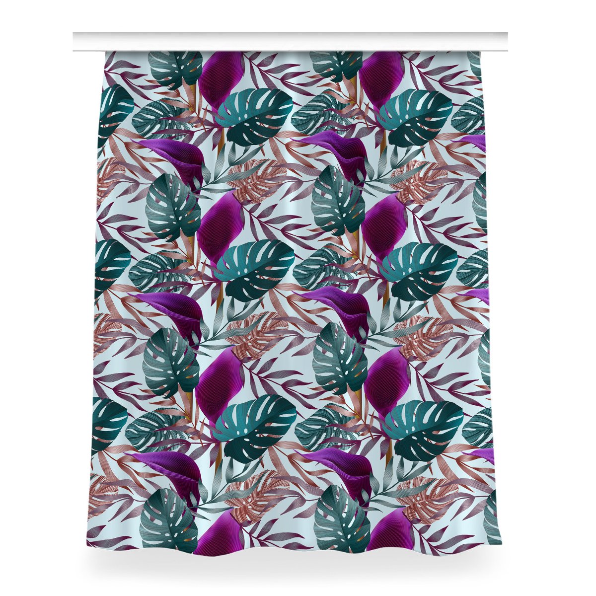 Zasłona z grafiką gotowa Tropikalne liście 150x200, Fabricsy