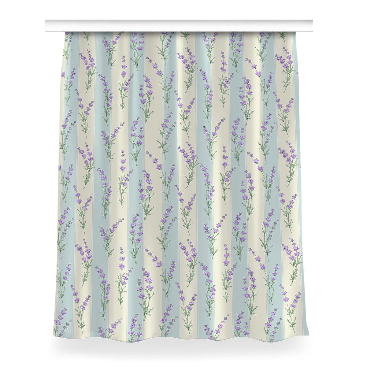 Gotowa zasłona z grafiką Kwiaty lawendy 150x200 cm, Fabricsy