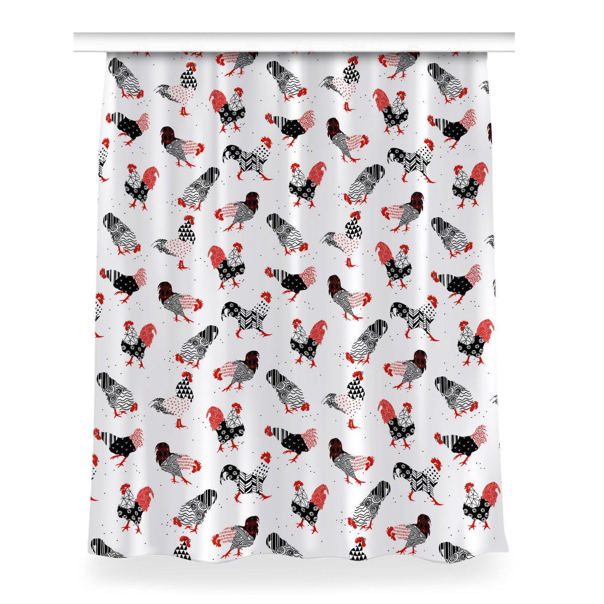 Gotowa zasłona na kółka Geometria koguty 150x200, Fabricsy