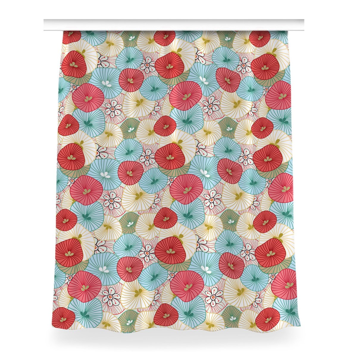 Gotowa zasłona z nadrukiem Kwiecisty wzór 150x200, Fabricsy