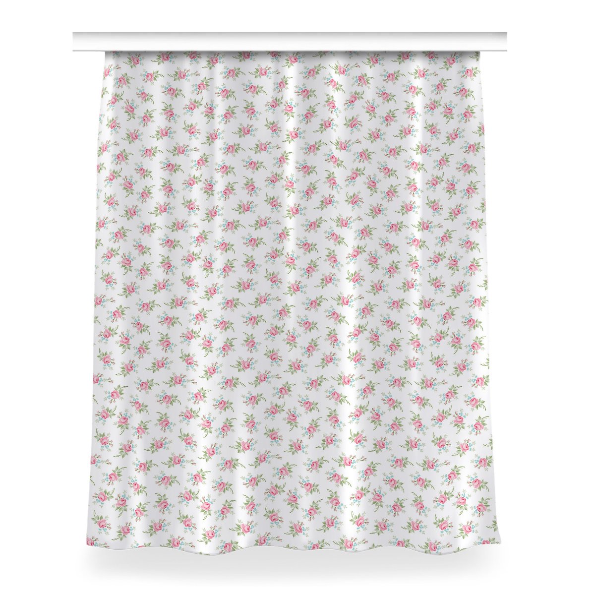 Gotowa zasłona na kółka Małe kwiaty wzór 150x200, Fabricsy