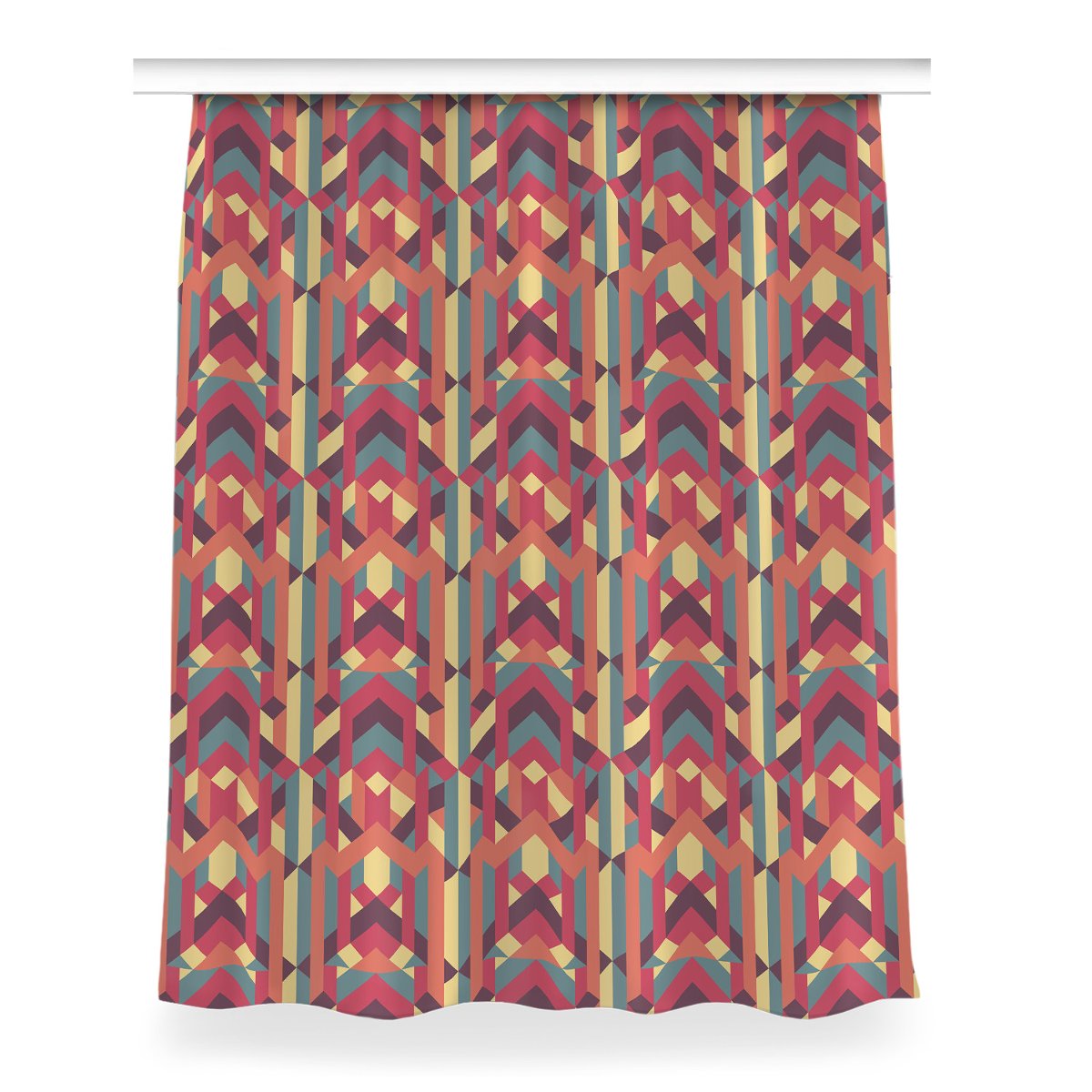 Gotowa zasłona z nadrukiem Kolorowe linie 150x200, Fabricsy