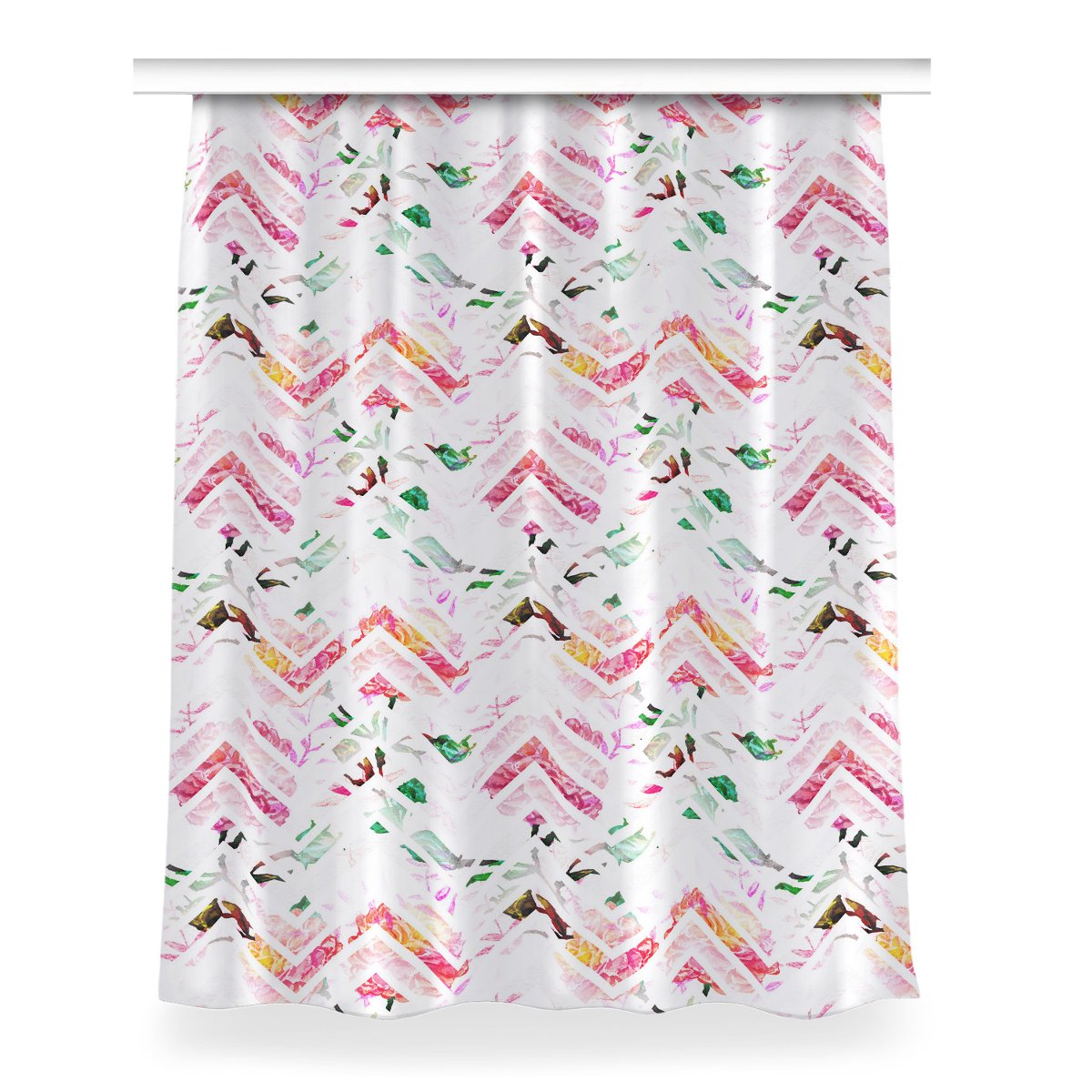 Klasyczna zasłona kolory Kwiatowy Szewron 150x200, Fabricsy