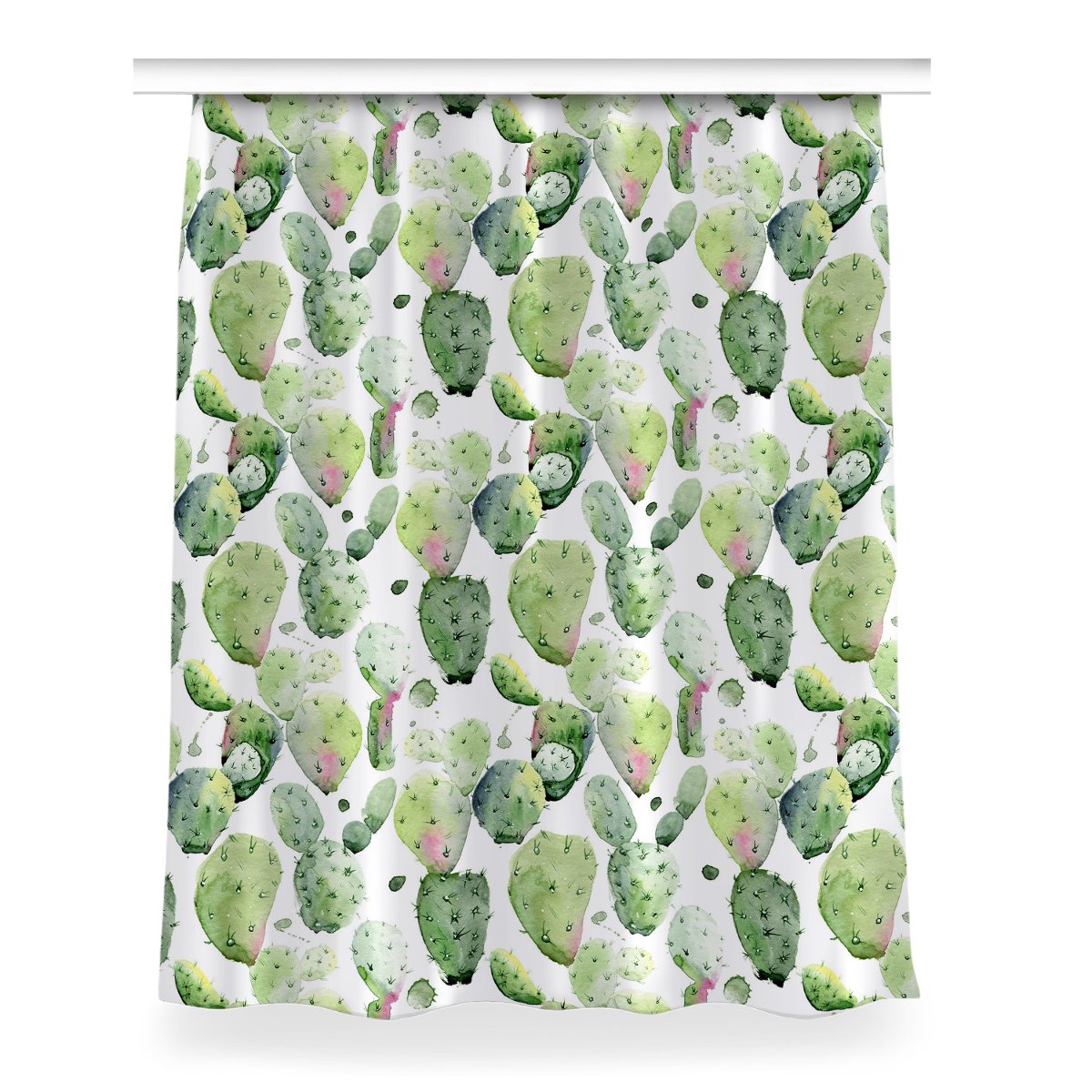 Gotowa zasłona na kółka Kaktusy tropikalne 150x200, Fabricsy