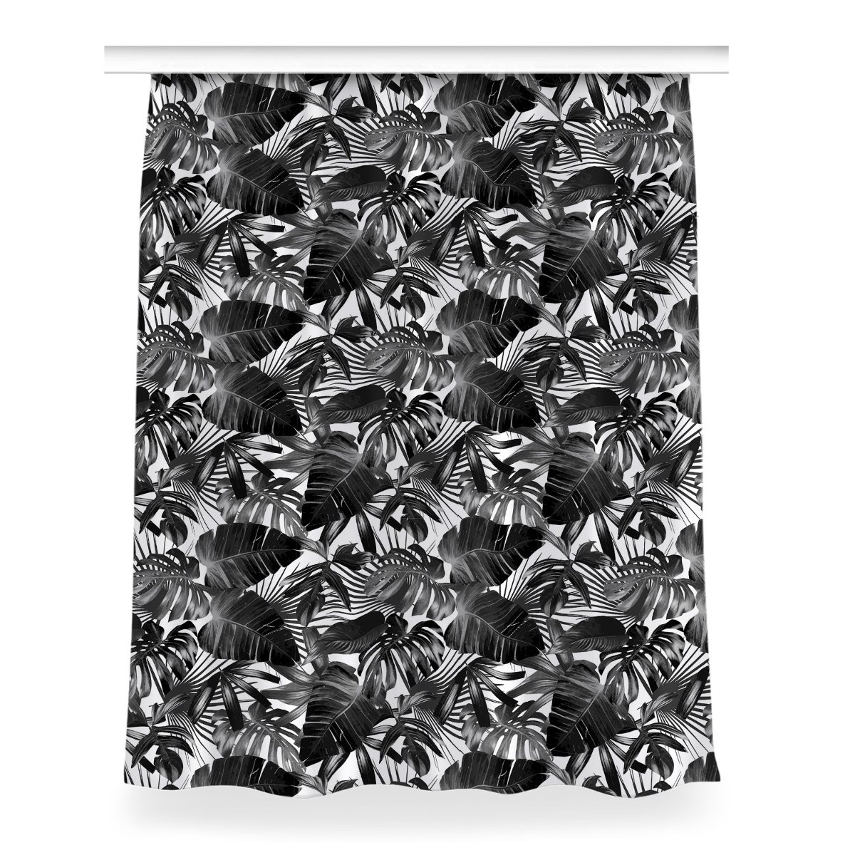 Kolorowa zasłona z nadrukiem Ciemne liście 150x200, Fabricsy