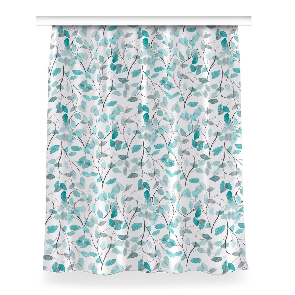 Zasłona z nadrukiem gotowa Akwarela liście 150x200, Fabricsy