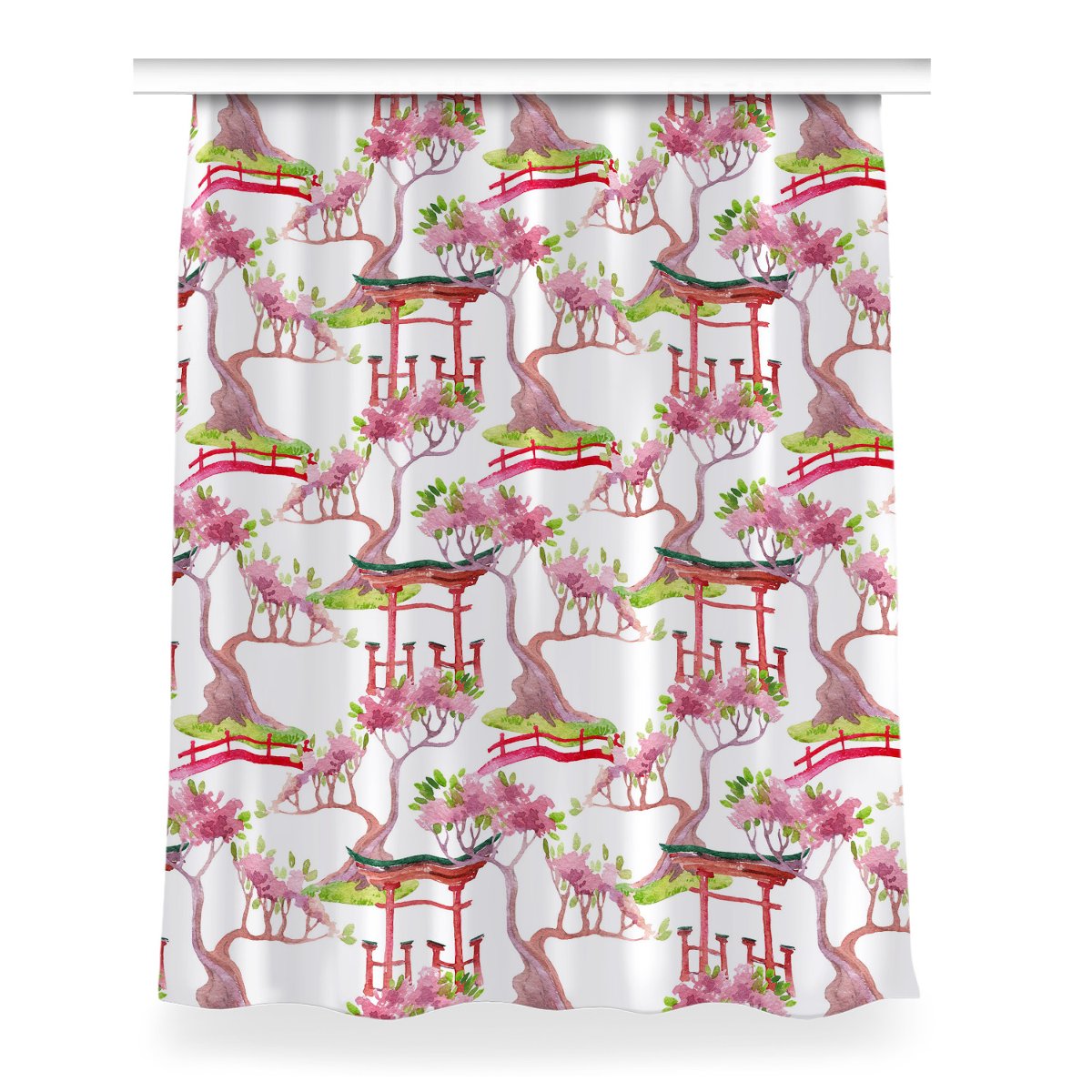 Gotowa zasłona na kółka Japońskie motywy 150x200, Fabricsy