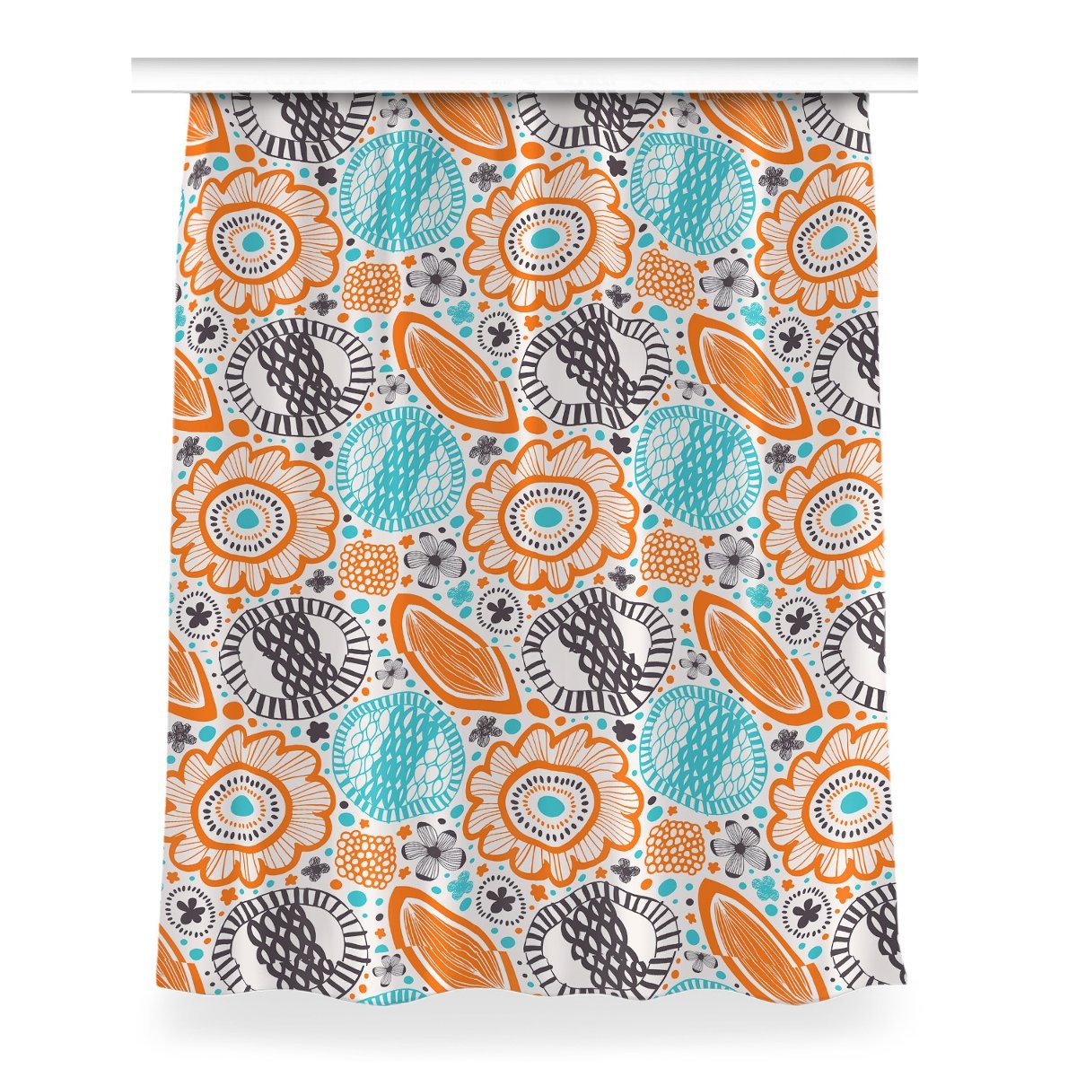 Gotowa zasłona na kółka Pastelowe kwiaty 150x200, Fabricsy