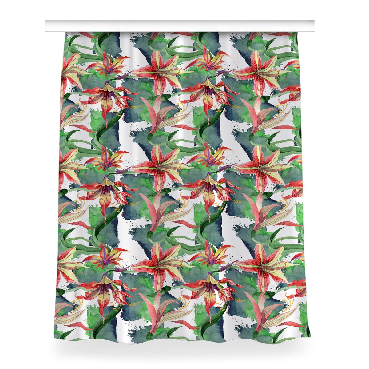 Zasłona z nadrukiem gotowa Kwiat Zwartnica 150x200, Fabricsy