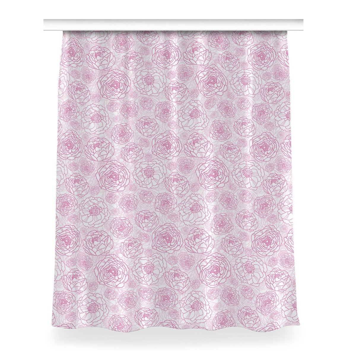 Gotowa zasłona Różowe kwiaty do salonu 150x200 cm, Fabricsy