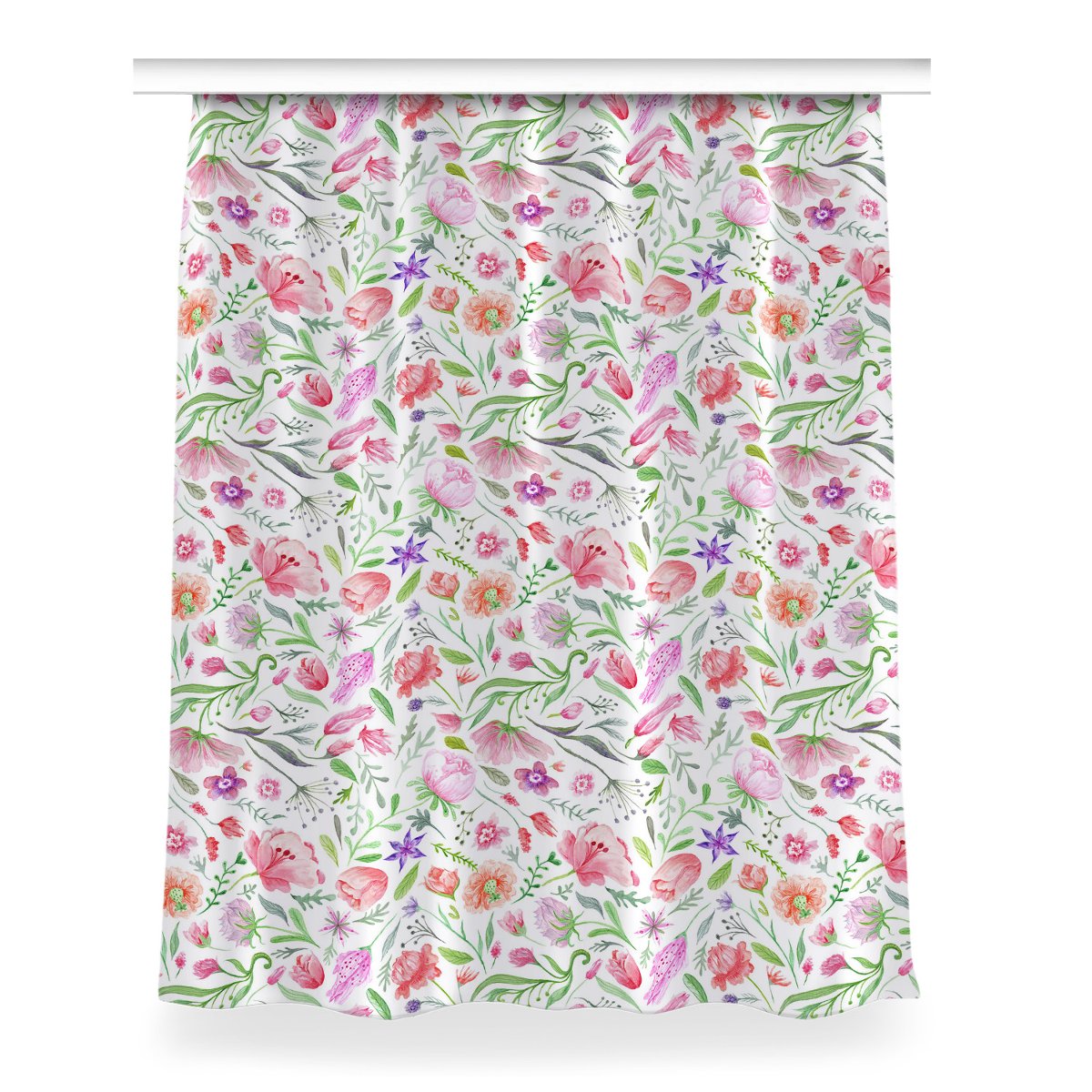 Zasłona z grafiką gotowa 150x200 Malowane kwiaty, Fabricsy