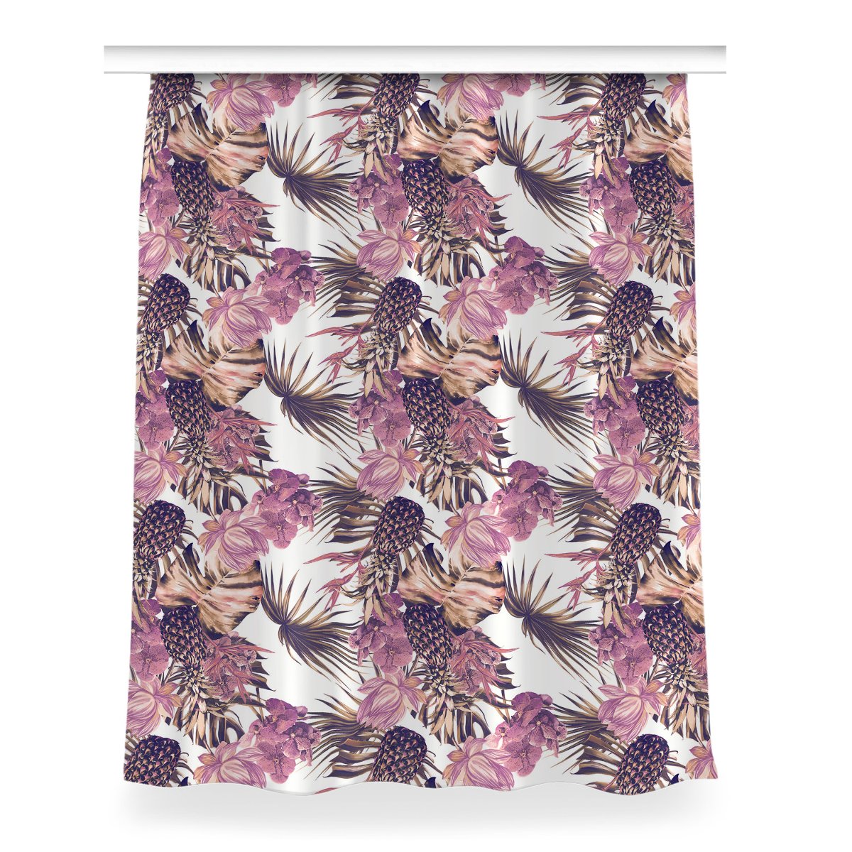 Gotowa zasłona na taśmę do sypialni 150x200 Ananas, Fabricsy