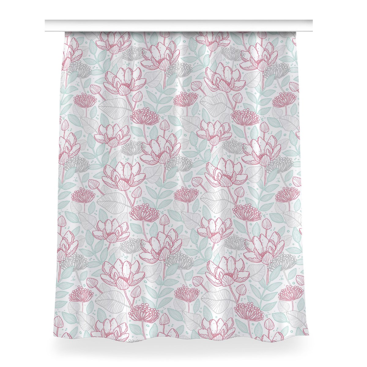 Klasyczna zasłona kolory 150x200 Kontury kwiatów, Fabricsy