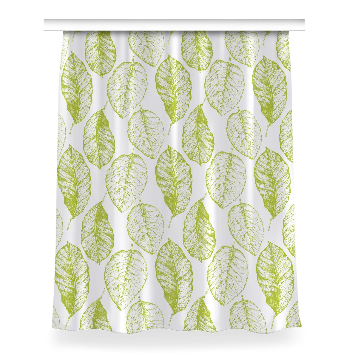 Zasłona klasyczna z grafiką 150x200 Zielone liście, Fabricsy