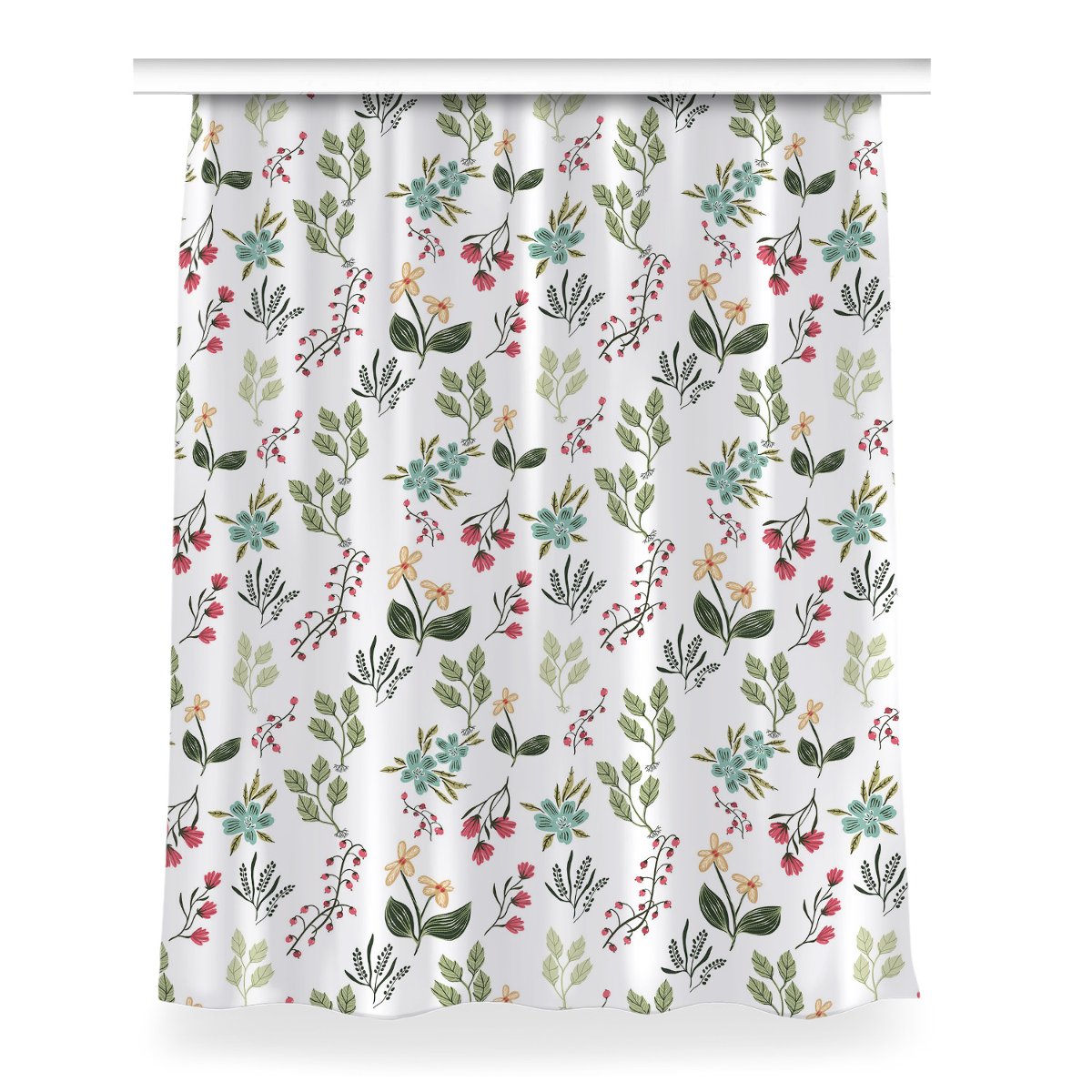 Klasyczna zasłona kolory 150x200 Jagody i Kwiaty, Fabricsy