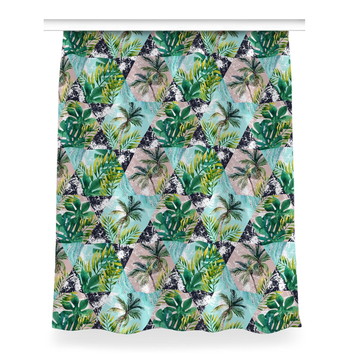 Gotowa zasłona na taśmę wzór 150x200 cm Palmy wzór, Fabricsy