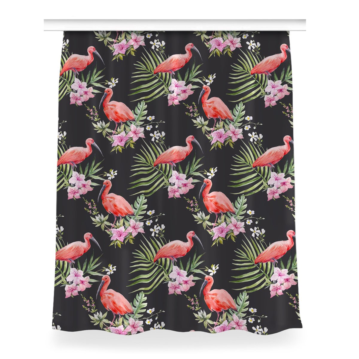 Gotowa zasłona z nadrukiem 150x200 Czarny flaming, Fabricsy