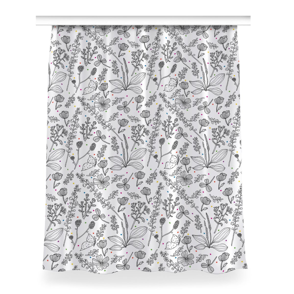 Klasyczna zasłona kolory 150x200 Kwiaty i kropki, Fabricsy