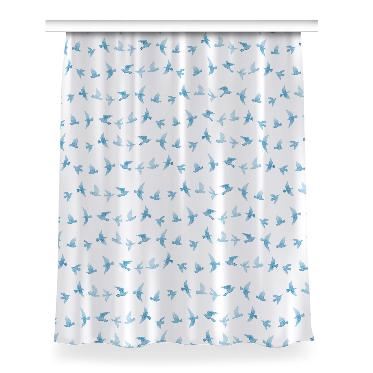 Kolorowa zasłona z nadrukiem wzór 150x200 Jaskółki, Fabricsy