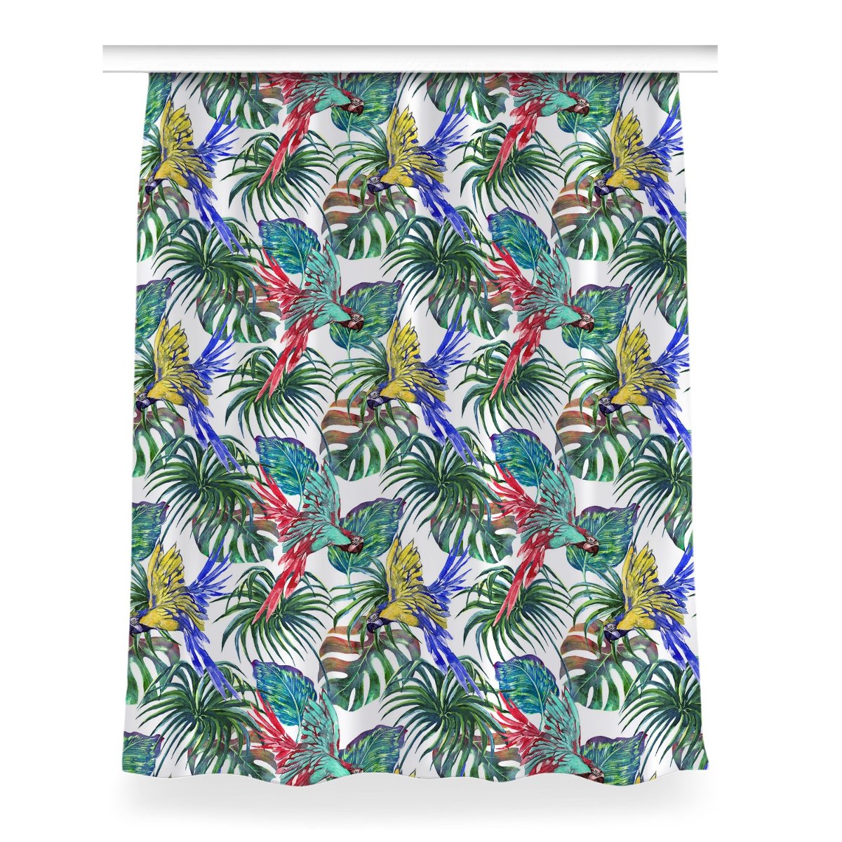 Kolorowa zasłona z nadrukiem wzór 150x200 Papugi, Fabricsy