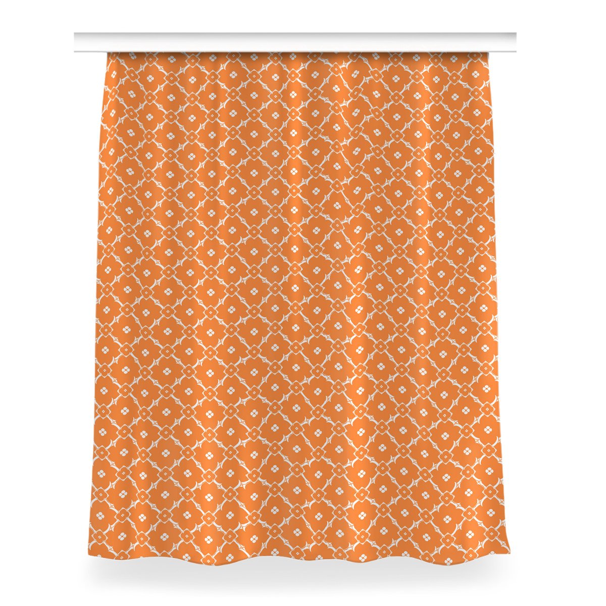 Gotowa zasłona dekor 150x200 Pomarańczowe kwiaty, Fabricsy