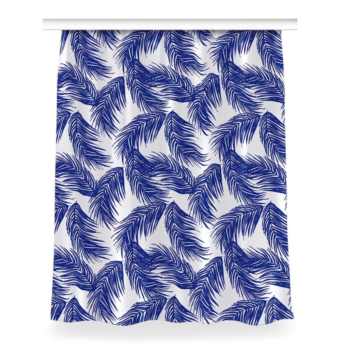 Gotowa zasłona wzór dekor 150x200 Granatowy liść, Fabricsy
