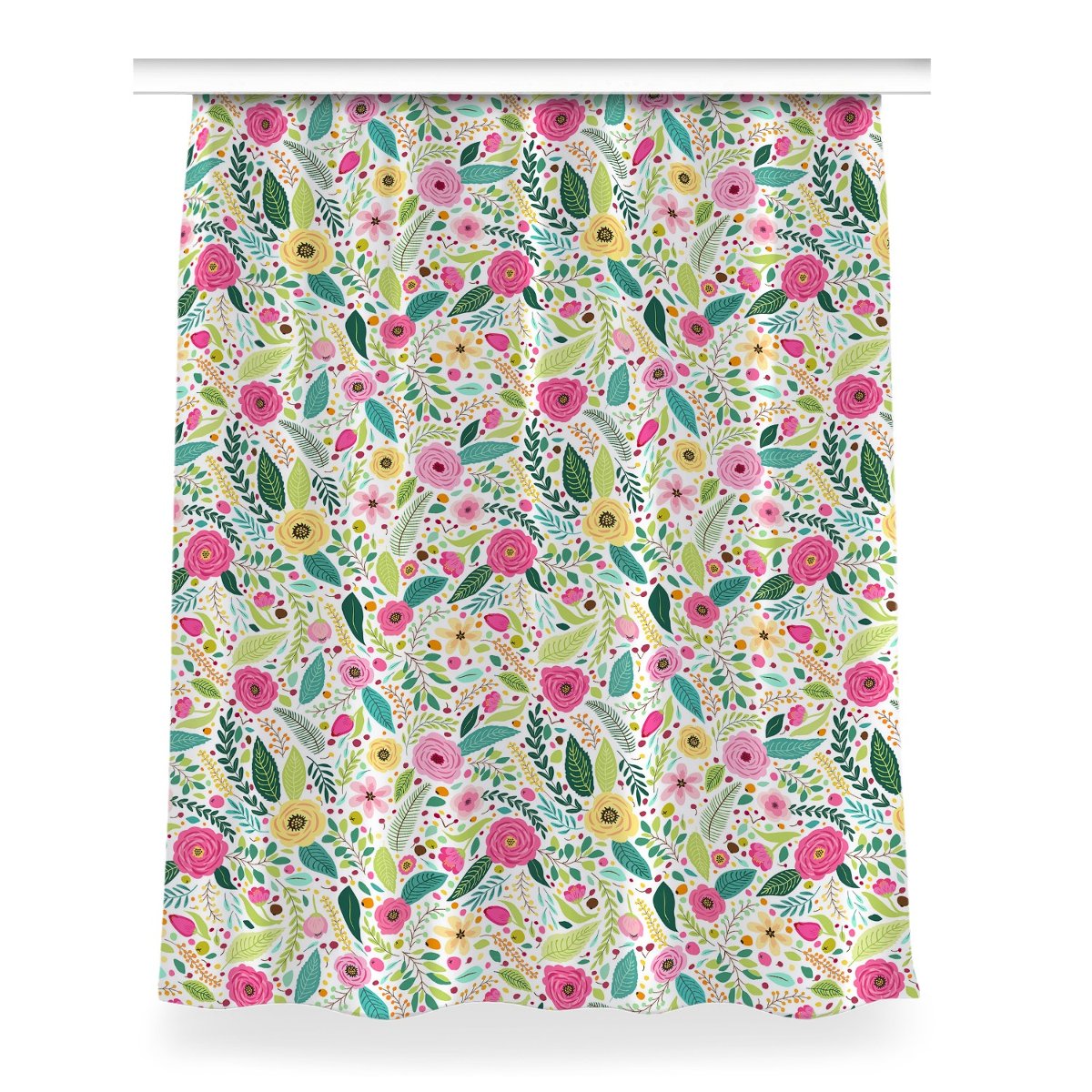 Gotowa zasłona na taśmę 150x200 Kolorowe kwiatki, Fabricsy