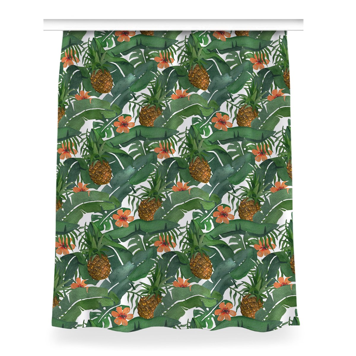 Gotowa zasłona do salonu 150x200 Tropikalny ananas, Fabricsy