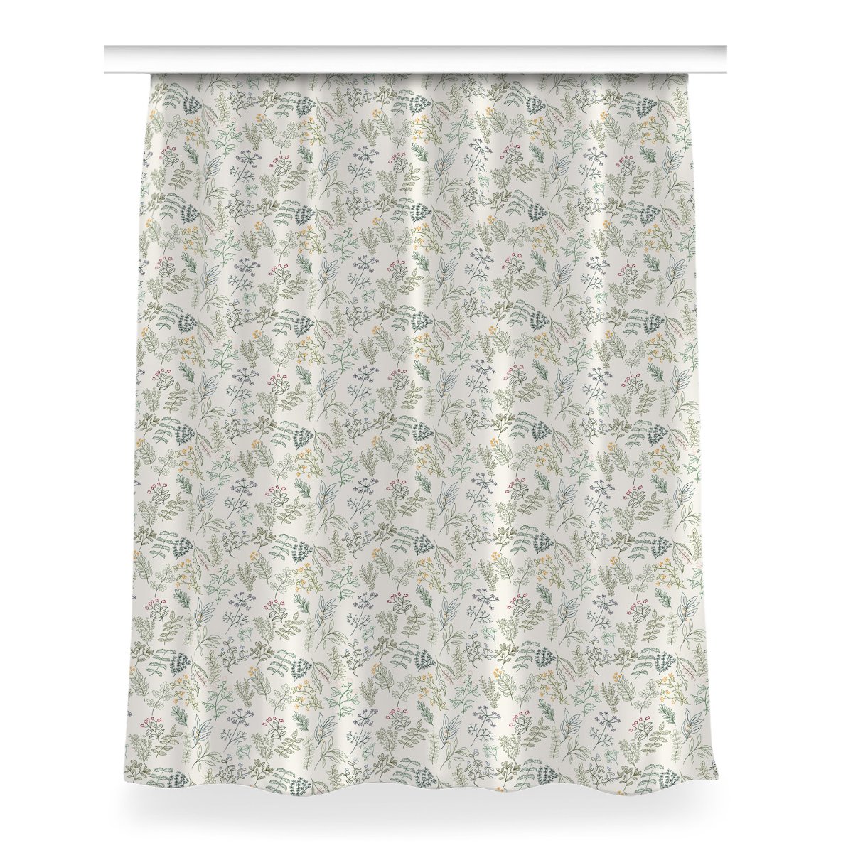 Gotowa zasłona z grafiką 150x200 cm Zielone liście, Fabricsy