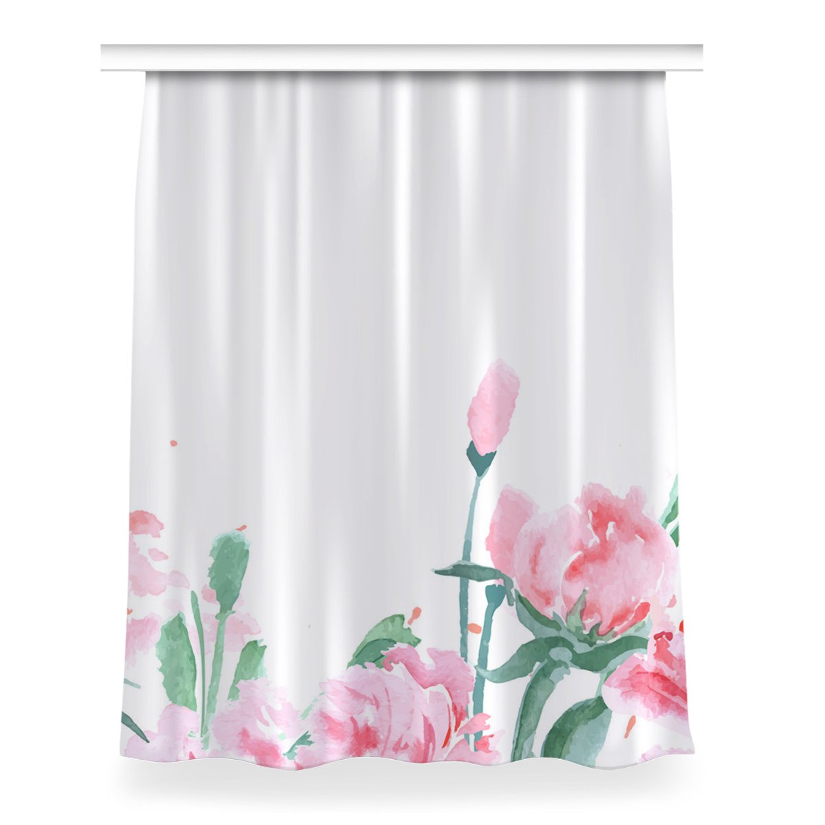 Gotowa zasłona z nadrukiem 150x200 Różowe kwiaty, Fabricsy