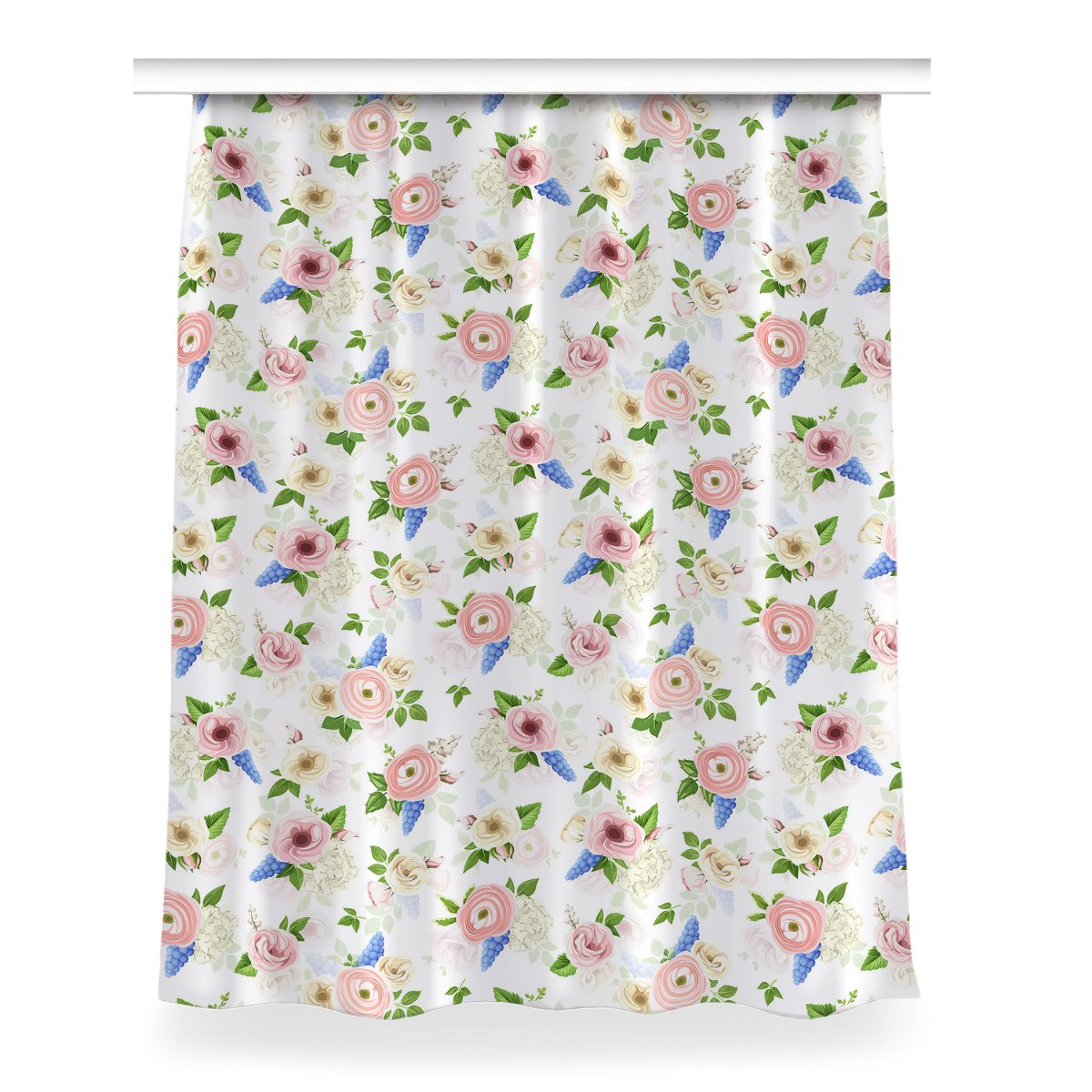 Klasyczna zasłona kolory 150x200 Rysowane kwiaty, Fabricsy