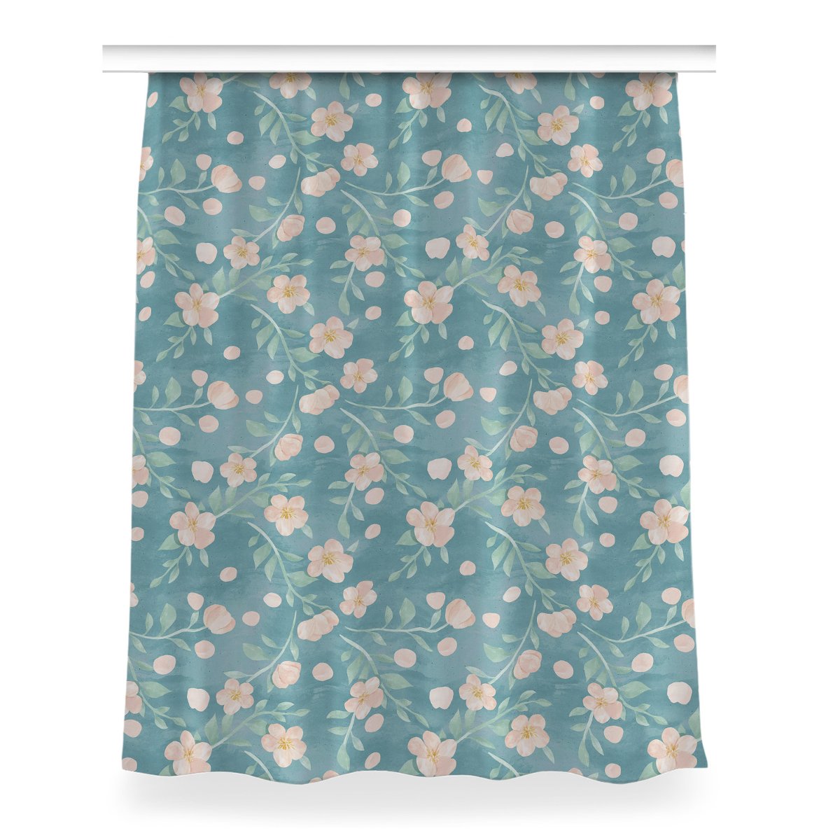 Gotowa zasłona z grafiką 150x200 Pastelowe kwiaty, Fabricsy