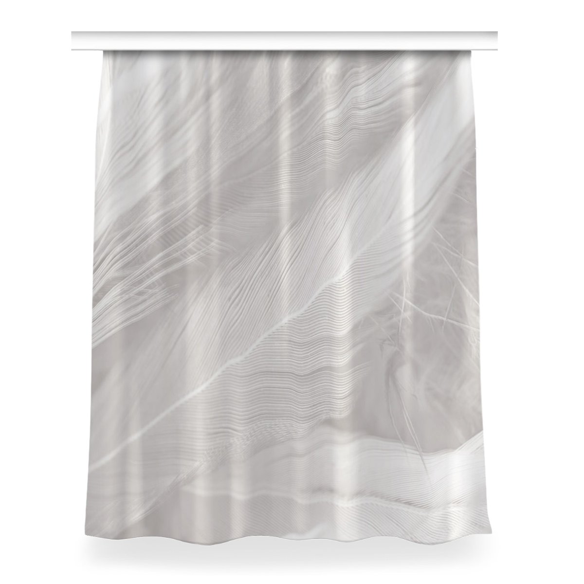 Gotowa zasłona na taśmę 150x200 Piękne białe pióra, Fabricsy