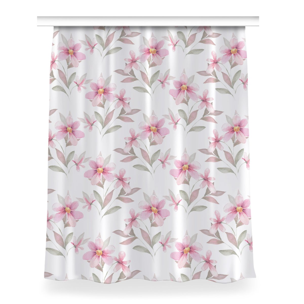 Zasłona z nadrukiem gotowa 150x200 Różowe kwiaty, Fabricsy