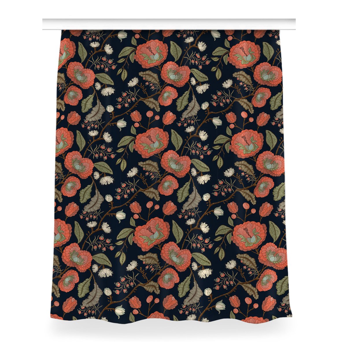 Klasyczna zasłona z nadrukiem 150x200 Retro Kwiaty, Fabricsy