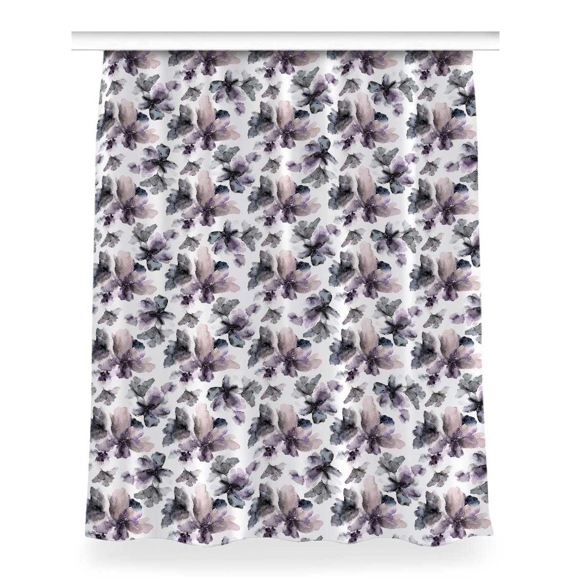 Kolorowa zasłona z nadrukiem 150x200 Ciemne kwiaty, Fabricsy