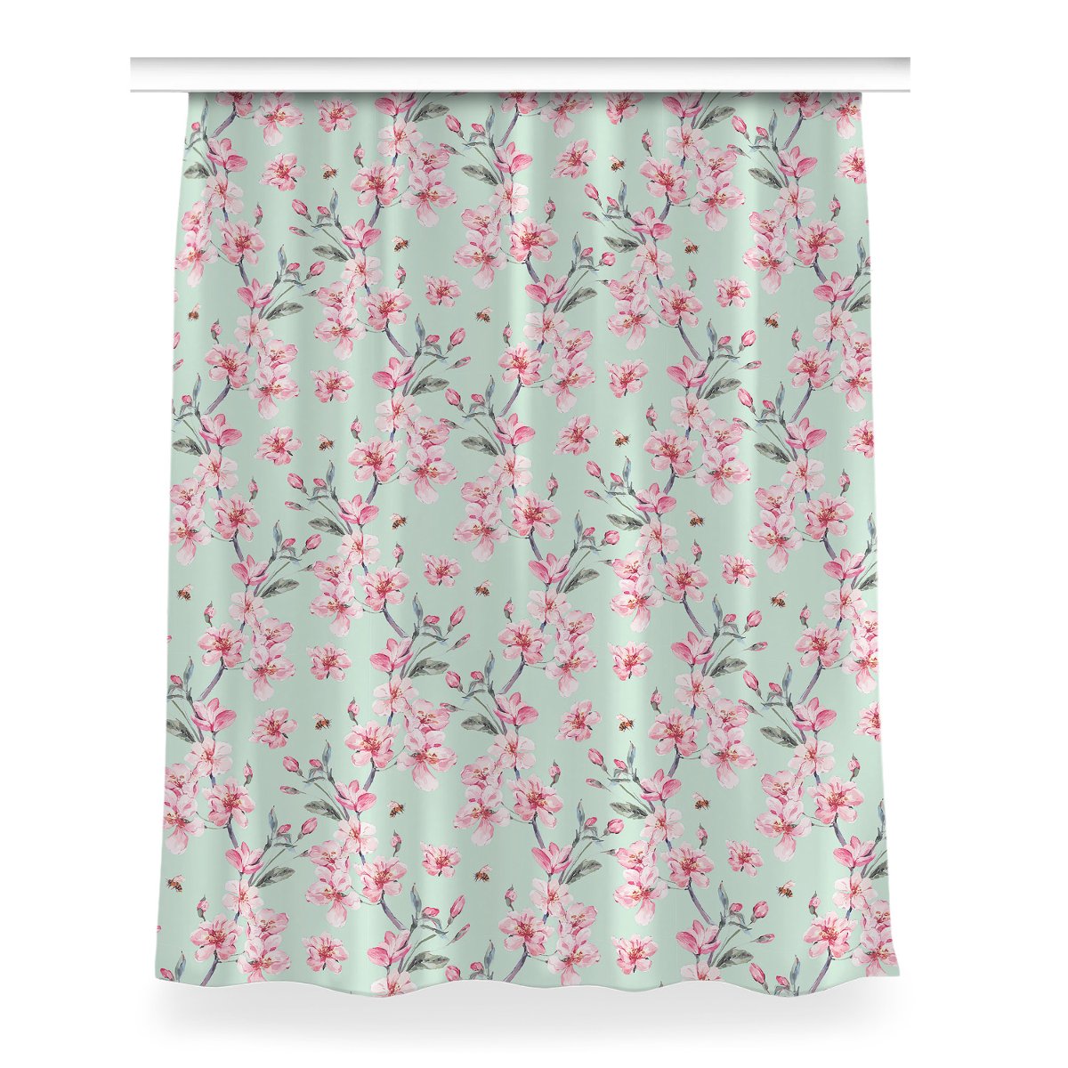 Klasyczna zasłona z nadrukiem 150x200 Kwiaty wiśni, Fabricsy