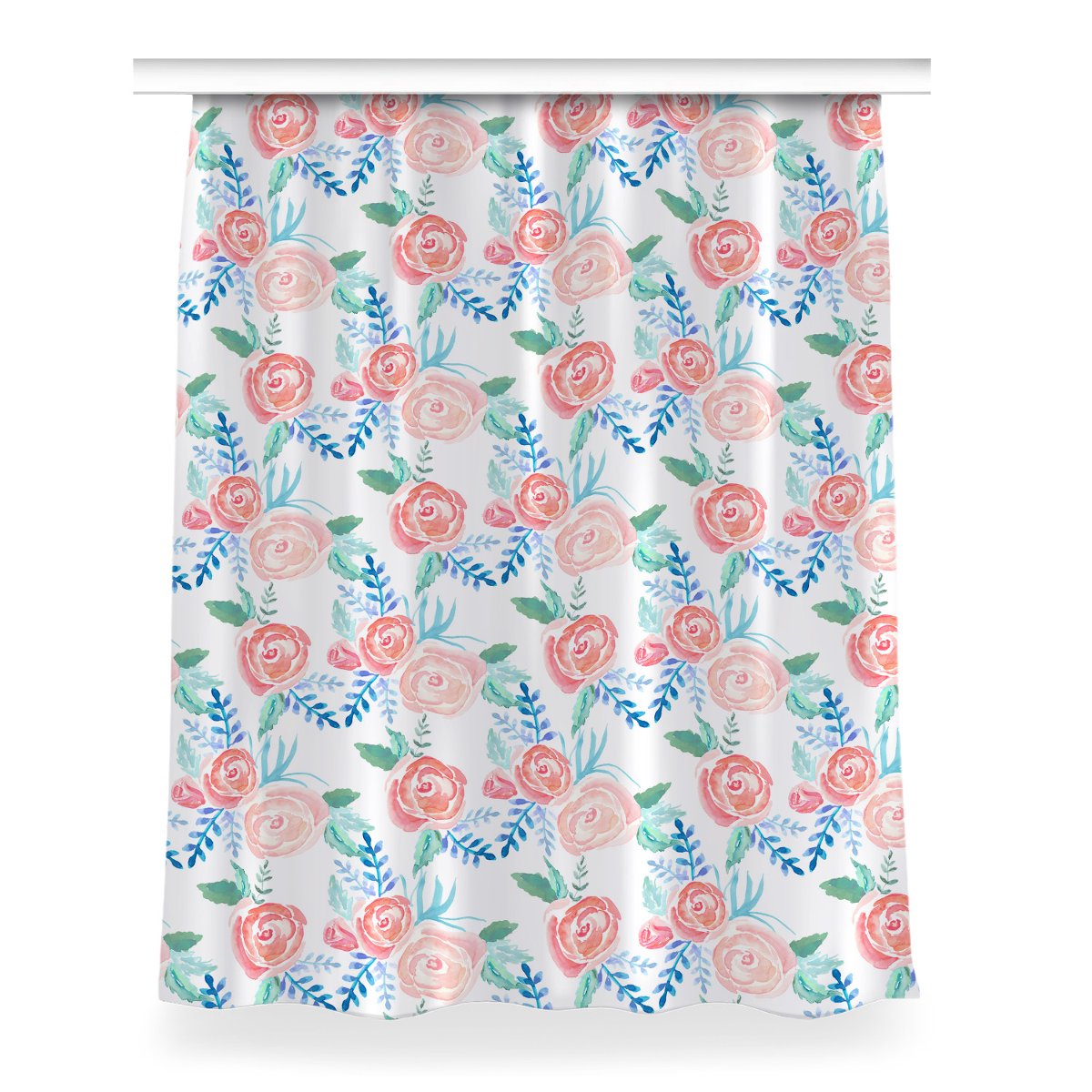Gotowa zasłona na taśmę dekor 150x200 Jasne kwiaty, Fabricsy