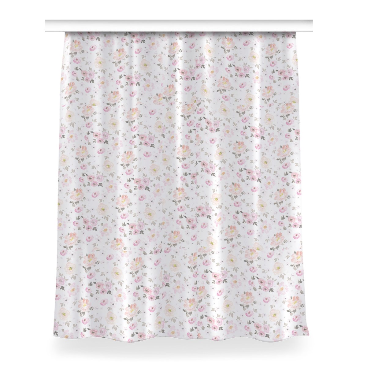 Klasyczna zasłona kolory 150x200 Akwarelowe kwiaty, Fabricsy