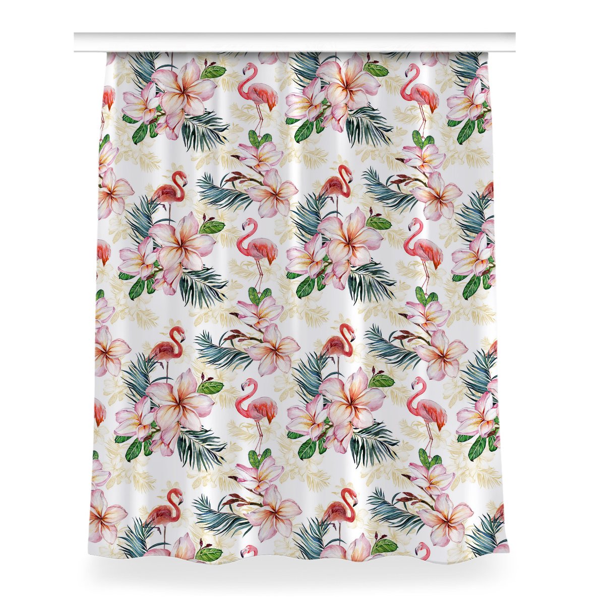 Gotowa zasłona wzór 150x200 cm Flamingi w kwiatach, Fabricsy