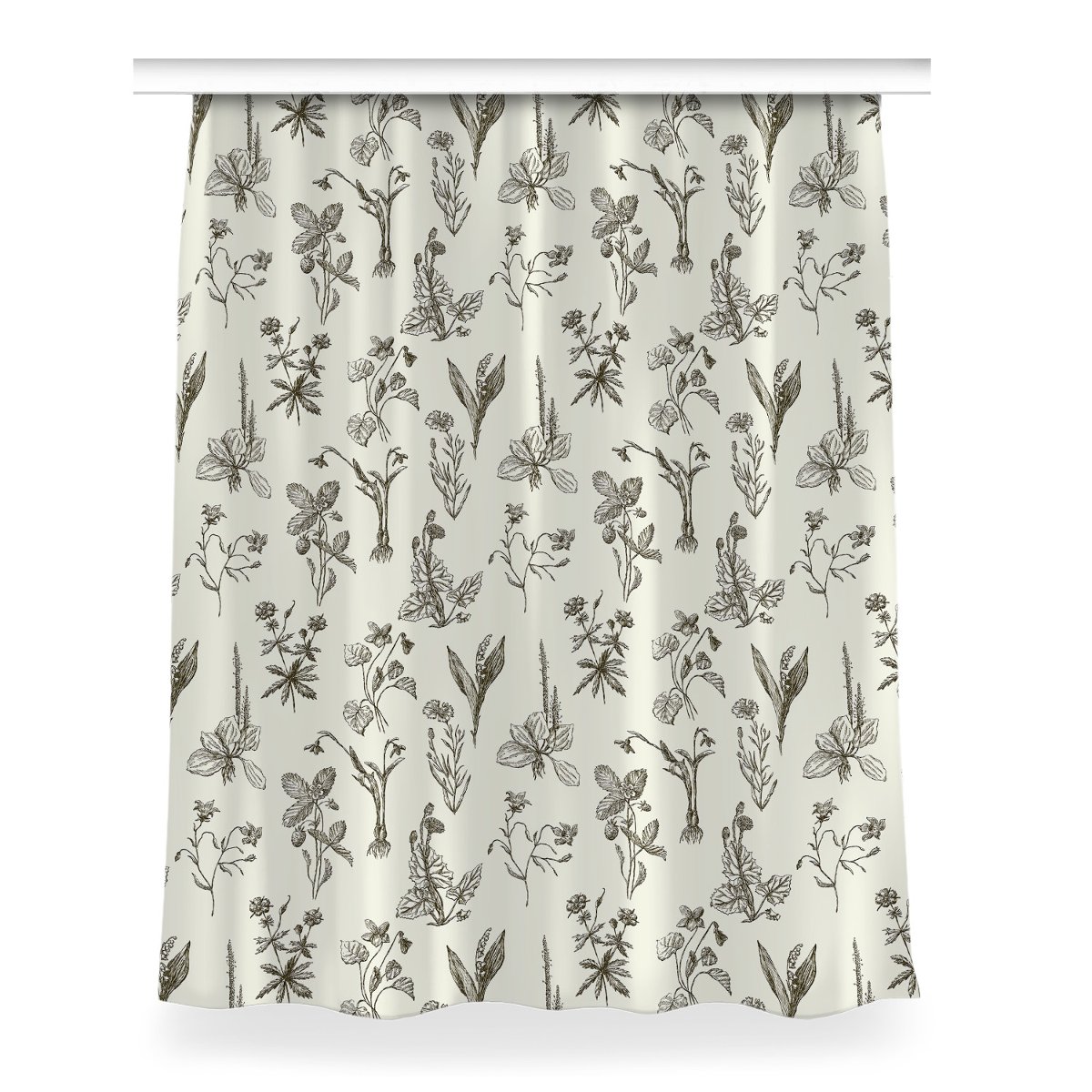 Klasyczna zasłona kolory 150x200 Szkicowane kwiaty, Fabricsy