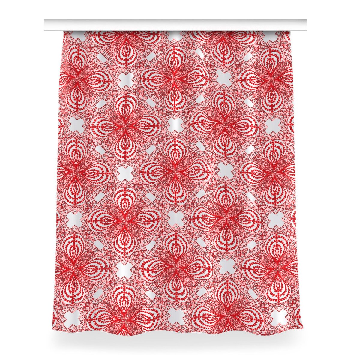 Gotowa zasłona do pokoju 150x200 Czerwona koronka, Fabricsy